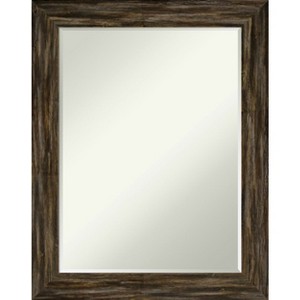 Amanti Art Fencepost Narrow Petite Bevel Wood Bathroom Wall Mirror - 1 of 4