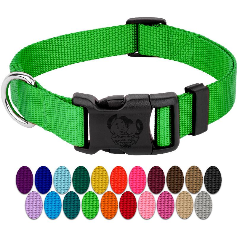 Country Brook Petz American Made Deluxe Hot Lime Green Nylon Dog Collar, Large, 5 of 9