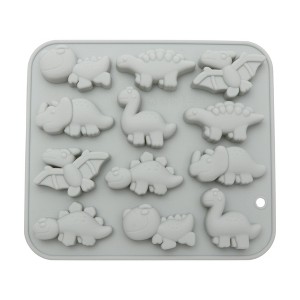 Unique Bargains Candy Making Moulds 12-Cavity Dinosaur Candy Mould Hand Wash 6.54"x5.79"x0.71" 1 Pc - 1 of 4