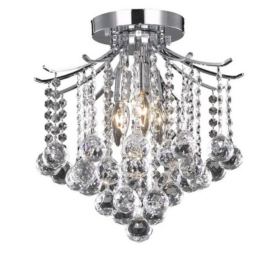 Elegant Lighting Amelia Collection Flush Mount D12in H12in Lt:3 Chrome ...