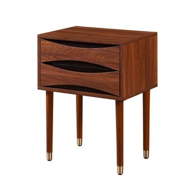 Dawson Side Table Walnut - Teamson Home: MDF Wood, Square Accent Table for Living Room, 24" Height