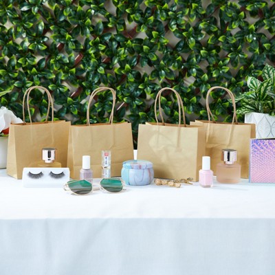 Brown Mini Kraft Paper Gift Bags with Handles, 50 Pack