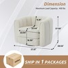 SKRAN Swivel Accent Barrel Chair, Modern Round Armchairs with Upholstered, Comfy Swivel Accent Chair for Living Room, White - 3 of 4
