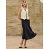 INSPIRE CHIC Women's Tweed Sleeveless Button Down V Neck Casual Business Blazer Vest - 3 of 4