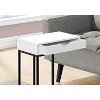 Monarch Specialties Accent Table C-Shaped End Side Snack Storage Drawer Living Room Bedroom Metal Laminate White Black Contemporary Modern - 3 of 4