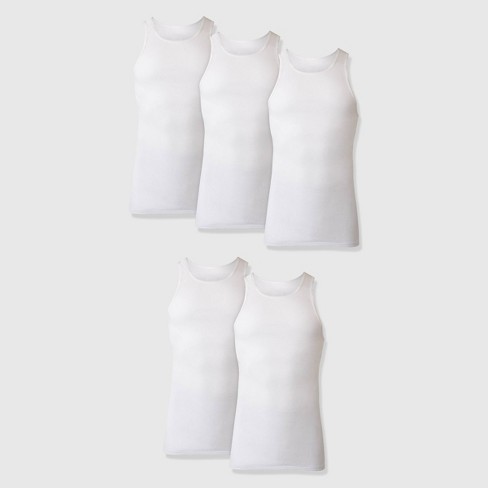 Hanes Premium Men's Comfort Tank Top Undershirt 5pk - White Xl : Target