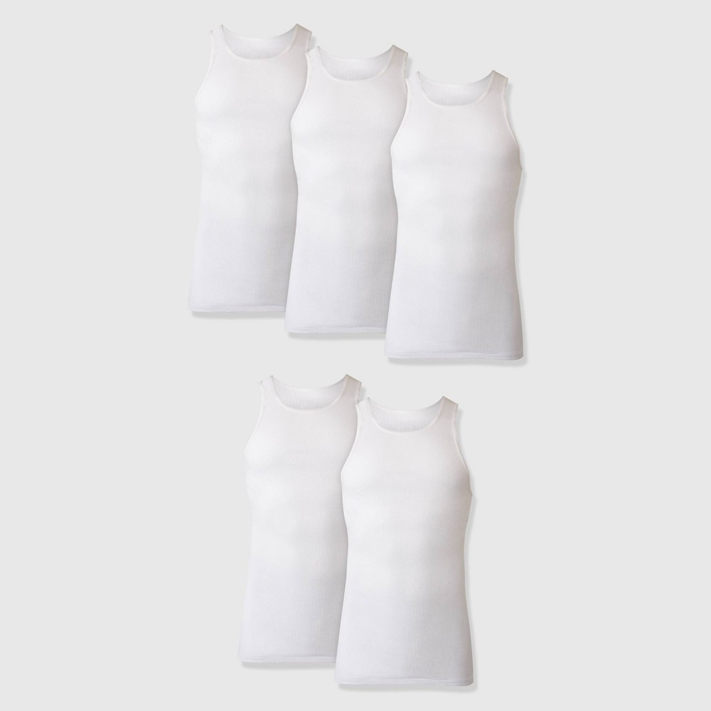 Hanes Premium Men's Comfort Tank Top Undershirt 5pk - White Large