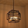 PAKOKULA Modern Industrial 18.1 in. 4-Light Black Geometric Chandelier with Clear Crystal Shades - 2 of 4