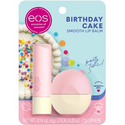 Mellem tempereret forsvar Eos Birthday Cake Lip Balm Stick - 0.39oz : Target