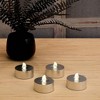 Lumabase 4ct Extra Large Battery Operated Tea Lights with Remote Control Silver - 3 of 4