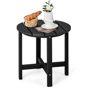 Costway 18'' Patio  Round Adirondack Side Table Weather Resistant HDPE Garden