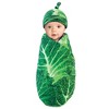 Touched by Nature Baby Organic Cotton Swaddle Blanket and Headband or Cap, Cabbage, One Size - 3 of 3