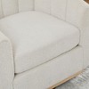 PAGED Swivel Accent Chair with Wood Frame, Tufted Pumpkin-Shape Armchair with Round Metal Base, Upholstered Barrel Chair for Living Room - 4 of 4