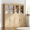 2-Piece Modern Minimalist Wood Grain Decorative Storage Cabinet Combination Cabinet with 6-Story Shelves, Kitchen Storage Cabinet - 2 of 4