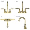 DOMETOUR Brushed Gold Bathroom Faucet 2-Handle 360° Swivel Spout with Pop-up Drain & Hoses, 4-Inch Centerset Vanity Sink Faucet 4011B-NA - 2 of 4