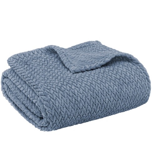 Royal blue fleece online throw blanket