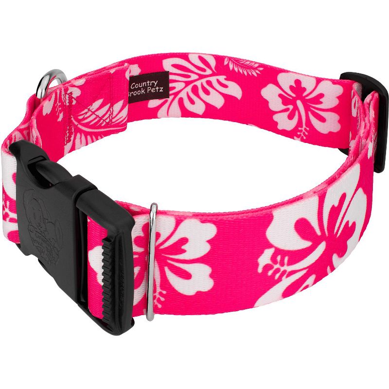Country Brook Petz 1 1/2 Inch Deluxe Pink Hawaiian Dog Collar, 2 of 5