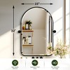Dovelina Arched Metal Frame Pivot Decorative Wall Mirror with Rounded Corners 32"x23"-Black - 2 of 4