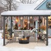 CLIHOME 10 ft. x 10 ft. Aluminum Sloped Patio Cover Outdoor Pergola with Polycarbonate Roof Panels - 3 of 4