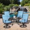 Aoodor Outdoor High Back Dining Chair Cushion Set, Water Proof & Stain Resistant Polyester Fabric Cover with Ties and Zipper, Set of 4 - 2 of 4