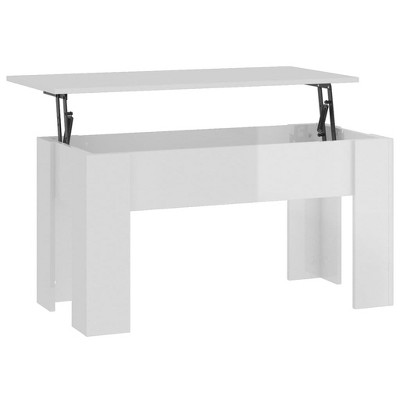 vidaXL Coffee Table High Gloss White 39.8"x19.3"x20.5" Engineered Wood
