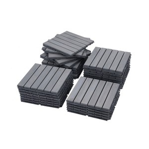 DSVIMOY 12" Patio Deck Tiles, 30pcs DIY Module Interlocking Decking Tiles, Floor Tile for Porch Poolside, Balcony, Gray, 12"*12"*0.8" - 1 of 4