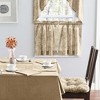 Ellis Curtain Lexington Leaf Pattern on Colored Ground Curtain Tiers Tan - 4 of 4