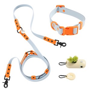THE LICKER STORE Luna 8FT Adjustable 6-in-1 Waterproof Hands-Free Leash and Collar with LED Flashlight, Bag Dispenser, and Poop Bag Holder - 1 of 4