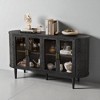 Buffet Sideboard Cabinet with Glass Doors, 60" Wood Storage Cabinet with Adjustable Shelves and Cable Holes for Kitchen, Dining Room - 3 of 4