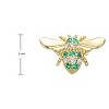Guili Wasp Sterling Silver 14K Yellow Gold Plated with Emerald or Sapphire Cubic Zirconia Pave Stud Earrings for a Bold and Stylish Statement Look - 3 of 4