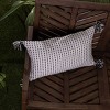 White with Black Tick Stripe 14X22 Hand Woven Filled Outdoor Pillow - Foreside Home & Garden - 2 of 4