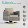 Sonkuki 2-Piece Patio Chair Set Brown Rattan Swivel Rocking Chair Set, Outdoor Furniture PE Wicker Set - 4 of 4
