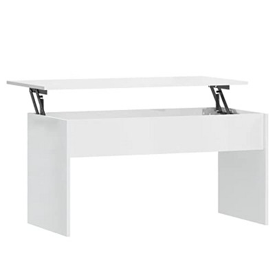 vidaXL Coffee Table High Gloss White 40.2"x19.9"x20.7" Engineered Wood