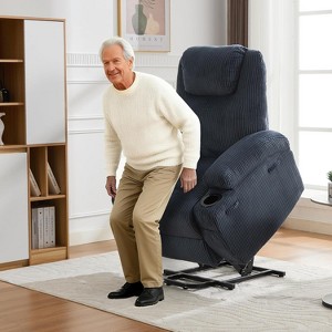 Lift Recliner Chair, Remote,2 Cup Holders, Side Pockets and Stand Assist, Lift Chair Living Room Single Sofa Side - 1 of 4