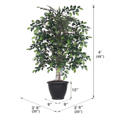 Elegant 47'' Silk Mini Ficus in Realistic Plastic Pot