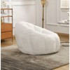 NicBex Classic Faux Fur Bean Bag Chair, Durable Ergonomic Lazy Sofa Chair for Reading and Resting in Bedroom, White - 2 of 4