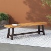 Christopher Knight Home Bowman Outdoor Acacia Wood 63" W Bench with Iron Legs - 2 of 4
