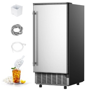 Simzlife Ice Maker, Stainless Steel, 80 Lbs/Day, Undercounter Commercial Freestanding/Built-In Ice Machine with Smart Control, 24 Lbs Capacity, Silver - 1 of 4