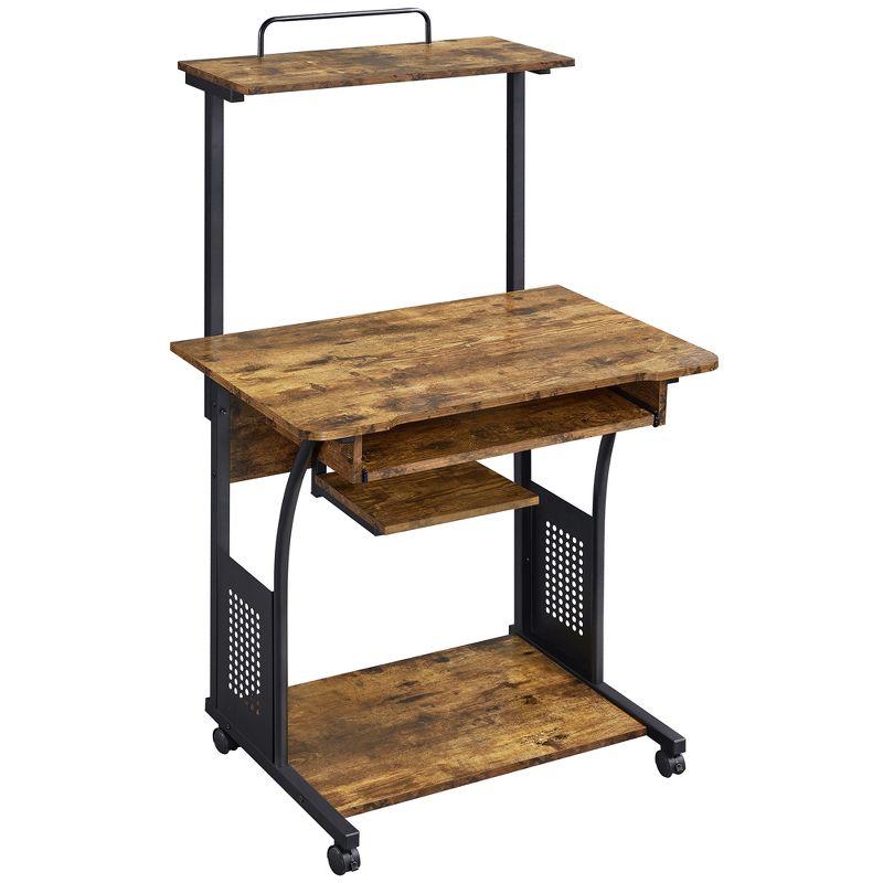Yaheetech Computer Desk for Home Office School With Printer Shelf Keyboard Tray Storage Rack, 1 of 10