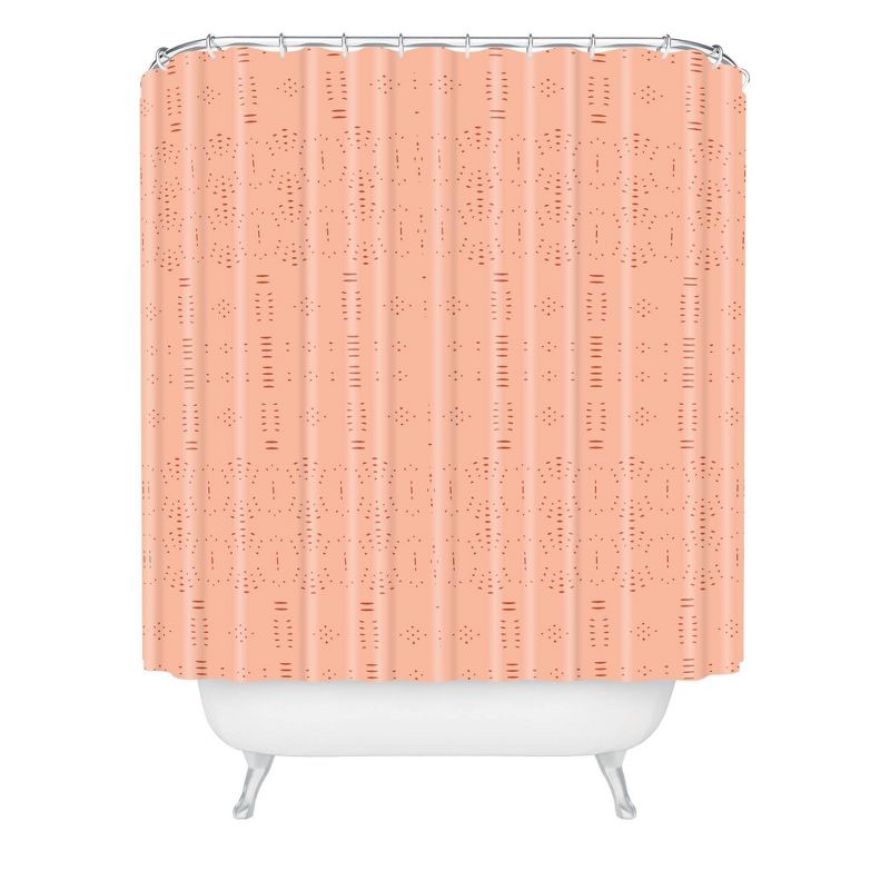 Grace Saona Pattern Pastel Shower Curtain Orange - Deny Designs, 1 of 5