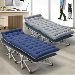 SUGIFT Folding Camping Cots with Removable Cotton Mattress (2 in a set), 600 lbs - 1 of 4