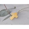Natural Stone Cross Necklace Charm Cross Birthstone Pendant Quartz Healing Crystal Jewelry - 3 of 4