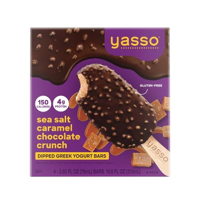 Yasso Frozen Greek Yogurt Indulgent Caramel Dark Chocolate Crunch - 4ct
