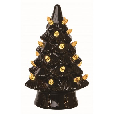 Transpac Ceramic Black Halloween Light Up Tree