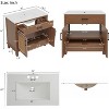 Christopher Knight Home Behram Modern 36" Rattan and Wood Bathroom Vanity with Ceramic Sink and 3 Drawers - 3 of 4