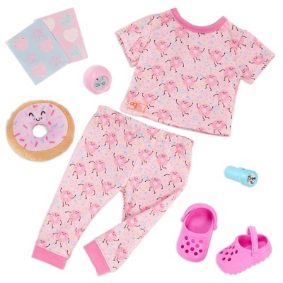 Our Generation Dreaming of Donuts Pink Pajama Outfit & Accessories for 18''  Dolls