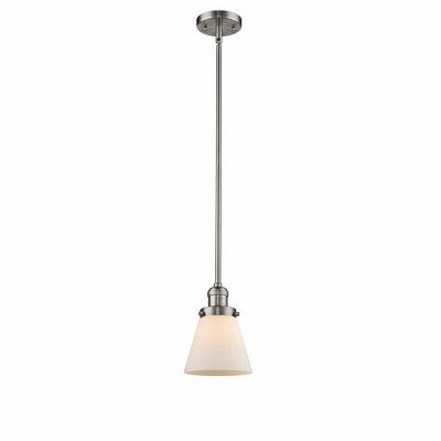 Cone - 1 Light Stem Hung Mini Pendant In Industrial Style-8 Inches Tall and 6 Inches Wide