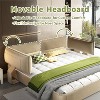 GDFStudio Tova Modern Chenille Upholstered Bed with Oversized Movable Headboard - 3 of 4