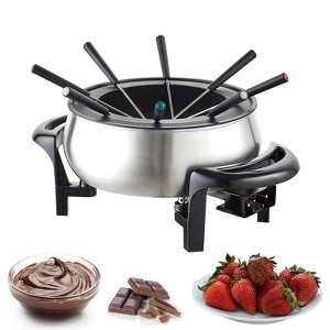 VEVOR Electric Fondue Pot Set for Cheese & Chocolate, 3 Quart Chocolate Melting Warmer, Stainless Steel Fondue Maker with Temperature Control - 1 of 4