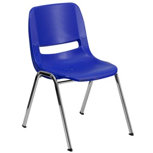 Riverstone Furniture Collection Plastic Stack Chair Navy Blue, Blue Blue